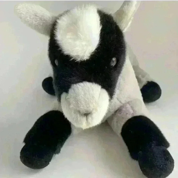 Aurora Miyoni 13” Pygmy Goat Stuffed Soft Plush Gray Black - Picture 1 of 11